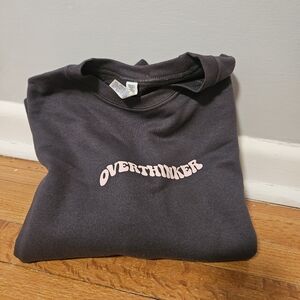 Dark Gray 'Overthinker' Sweatshirt